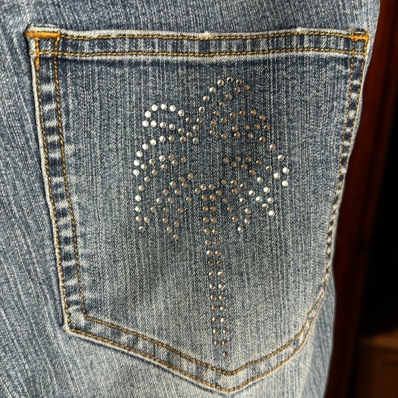 Vintage Lily Pulitzer Crop Rhinestone Palm Tree Jeans Size 6 - Picture 4 of 7